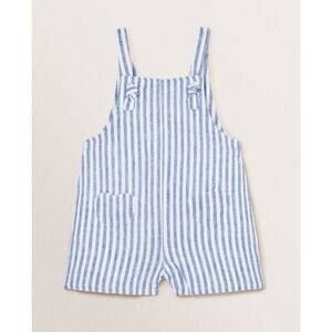 Seed Heart Pocket Dungaree Blue & White Stripe 0-3 Months MSRP $39.95